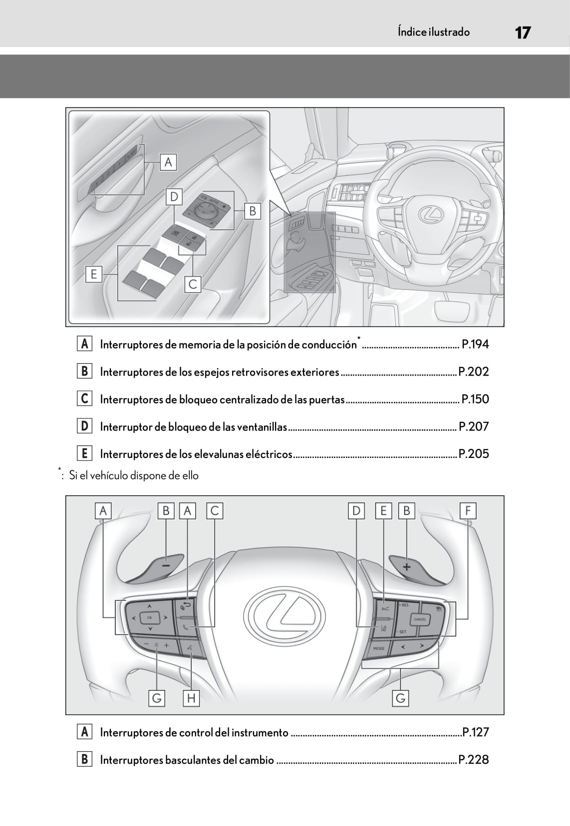 2018-2019 Lexus ES 300h Bedienungsanleitung | Spanisch