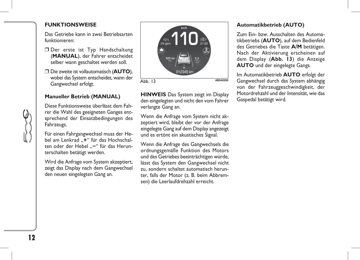 2014-2018 Abarth 500C Owner's Manual | German