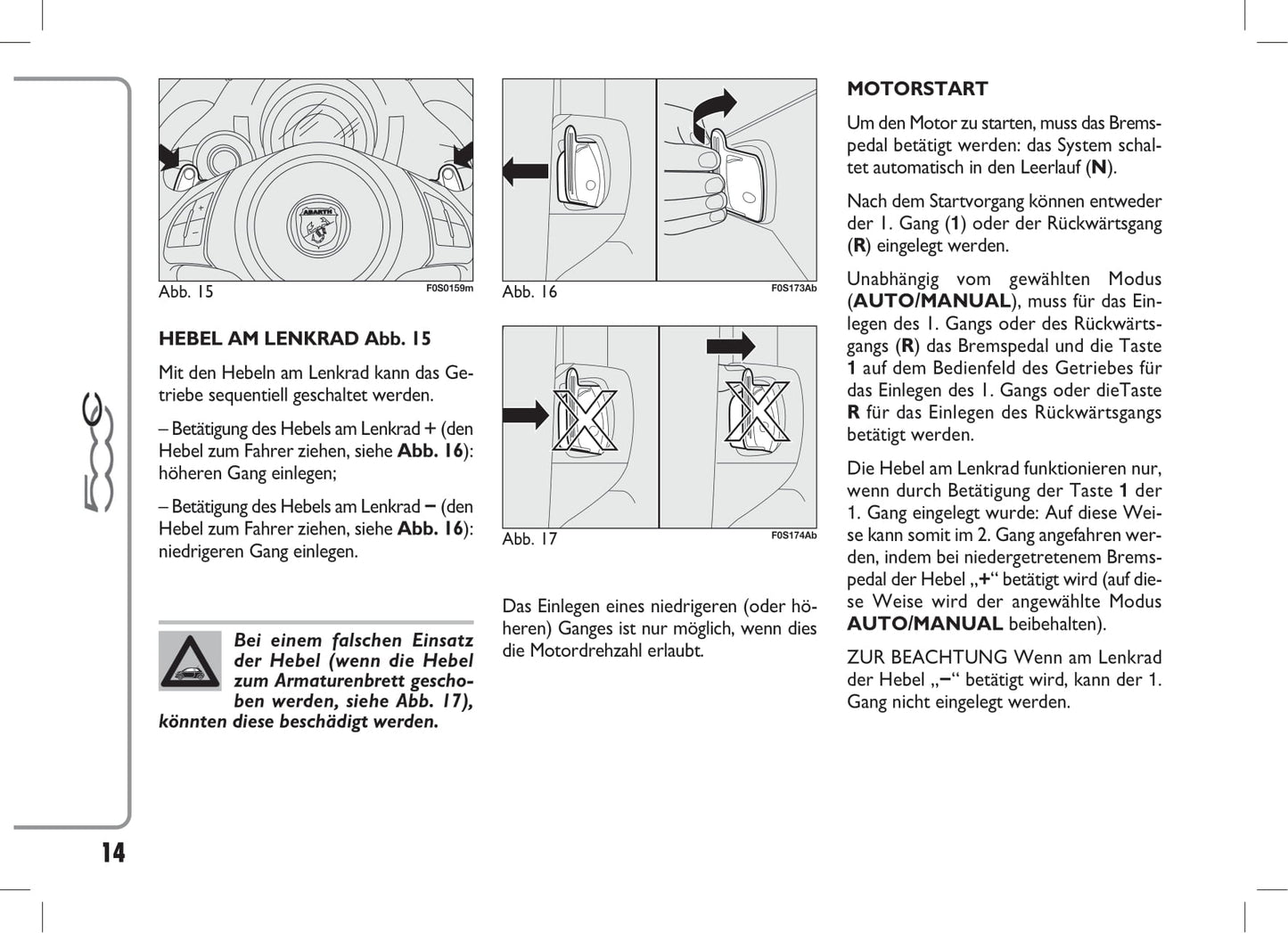 2014-2018 Abarth 500C Owner's Manual | German