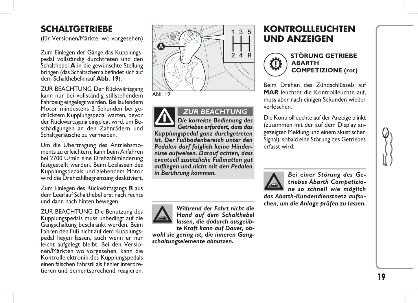 2014-2018 Abarth 500C Owner's Manual | German
