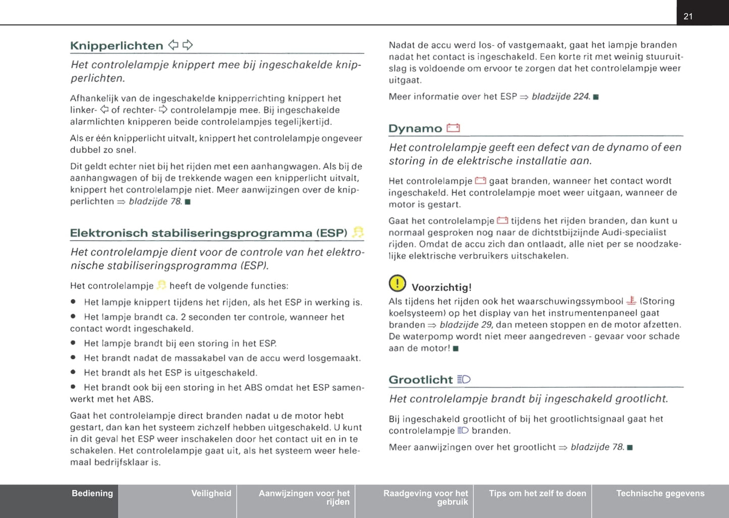 2004-2007 Audi A4 Bedienungsanleitung | Niederländisch