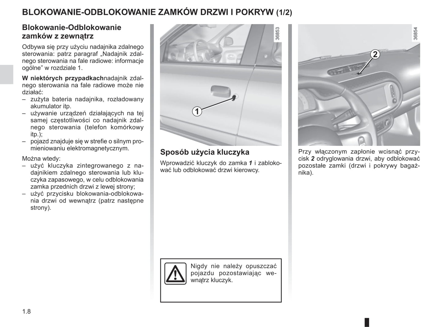 2018-2019 Renault Twingo Bedienungsanleitung | Polnisch