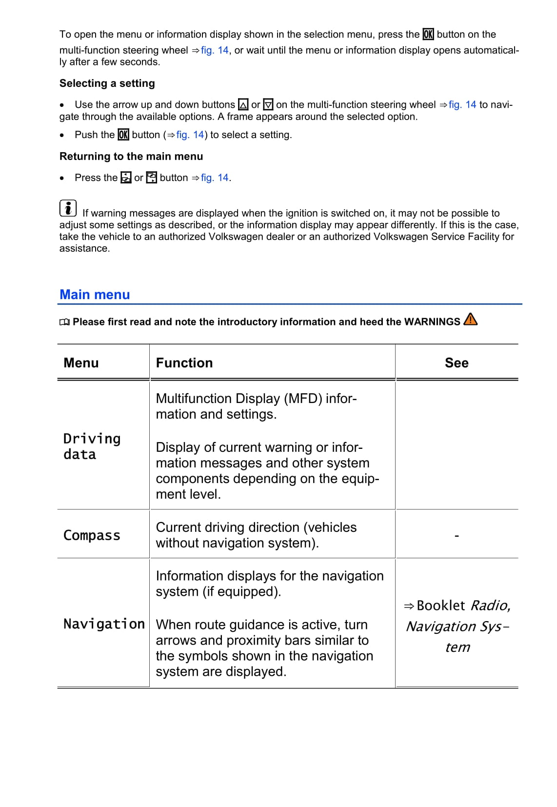 2013-2017 Volkswagen Golf Owner's Manual | English
