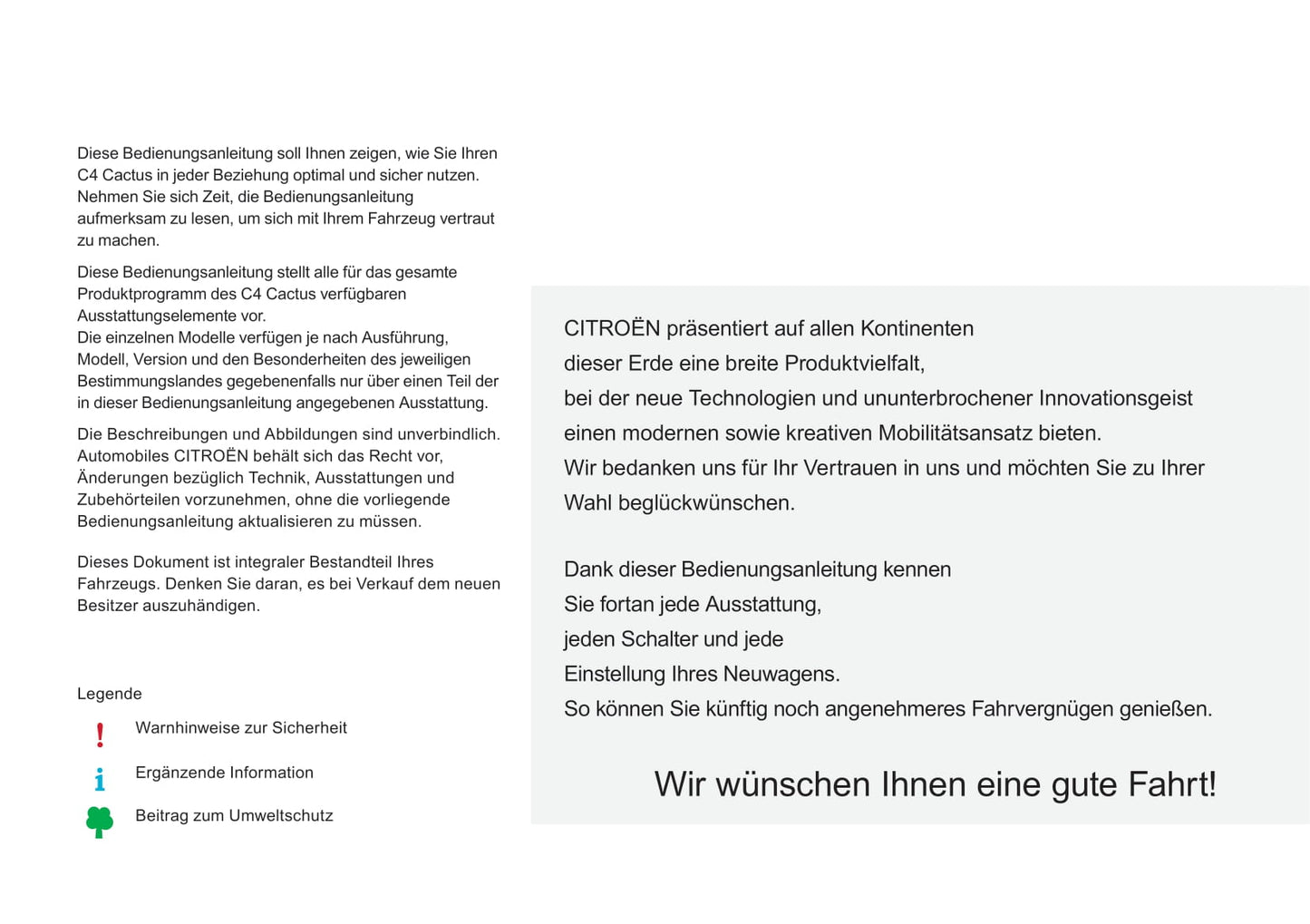 2016-2018 Citroën C4 Cactus Owner's Manual | German