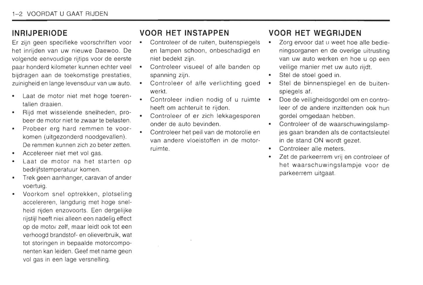 1997-2003 Daewoo Lanos Bedienungsanleitung | Niederländisch