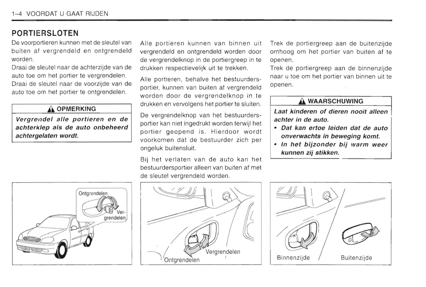 1997-2003 Daewoo Lanos Bedienungsanleitung | Niederländisch