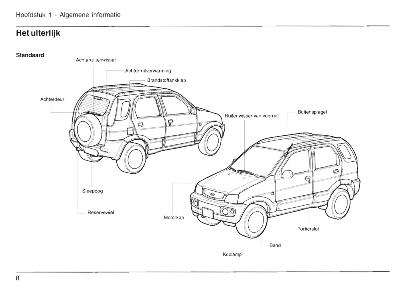 2000-2006 Daihatsu Terios Bedienungsanleitung | Niederländisch