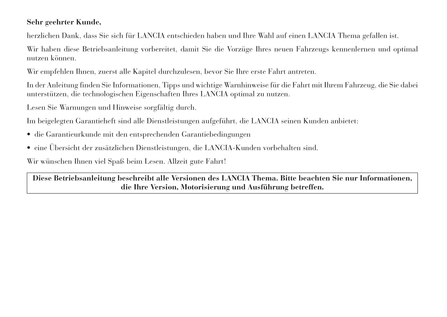 2011-2014 Lancia Thema Bedienungsanleitung | Deutsch