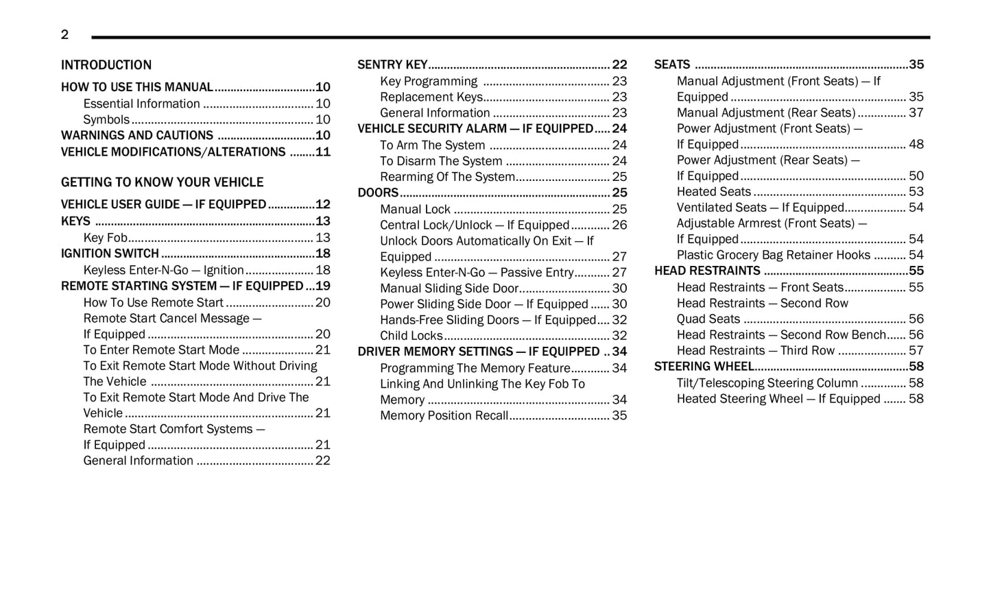 2020 Chrysler Pacifica/Voyager Owner's Manual | English