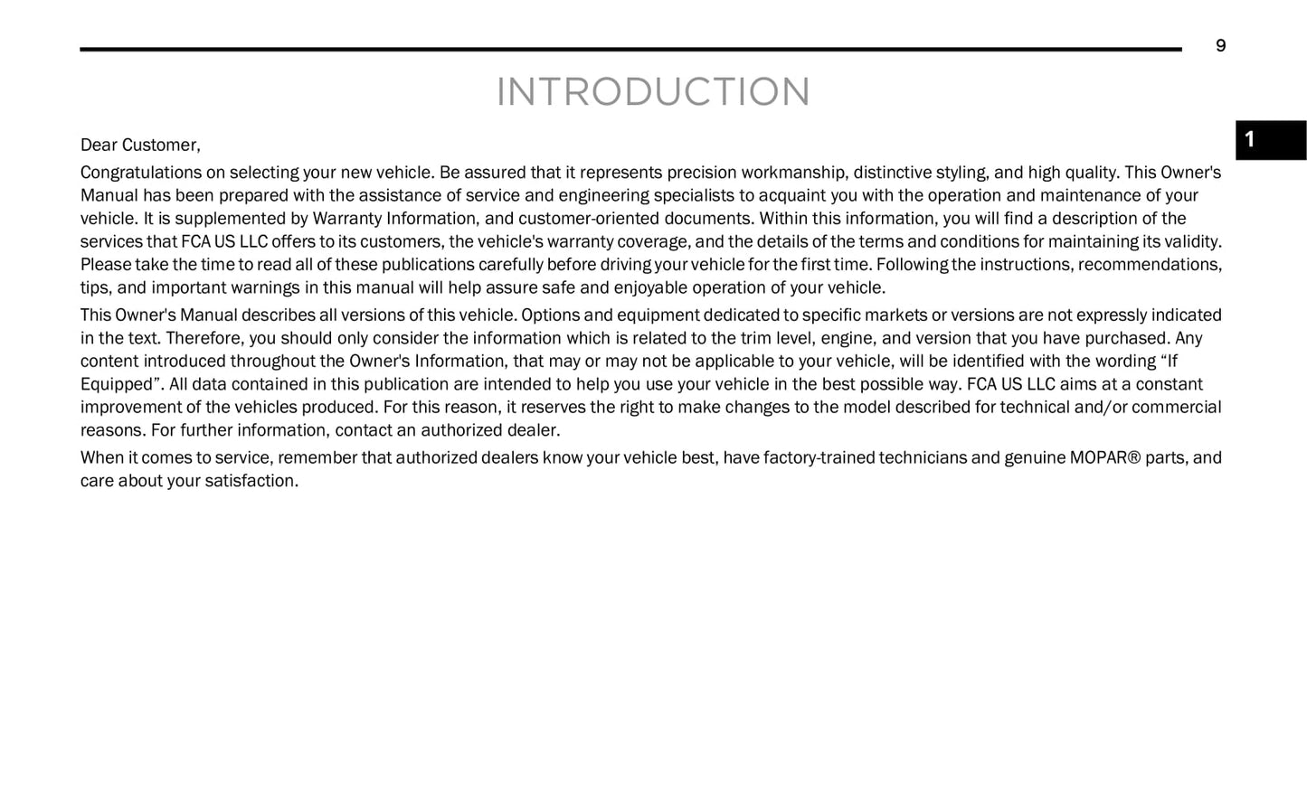 2020 Chrysler Pacifica/Voyager Owner's Manual | English