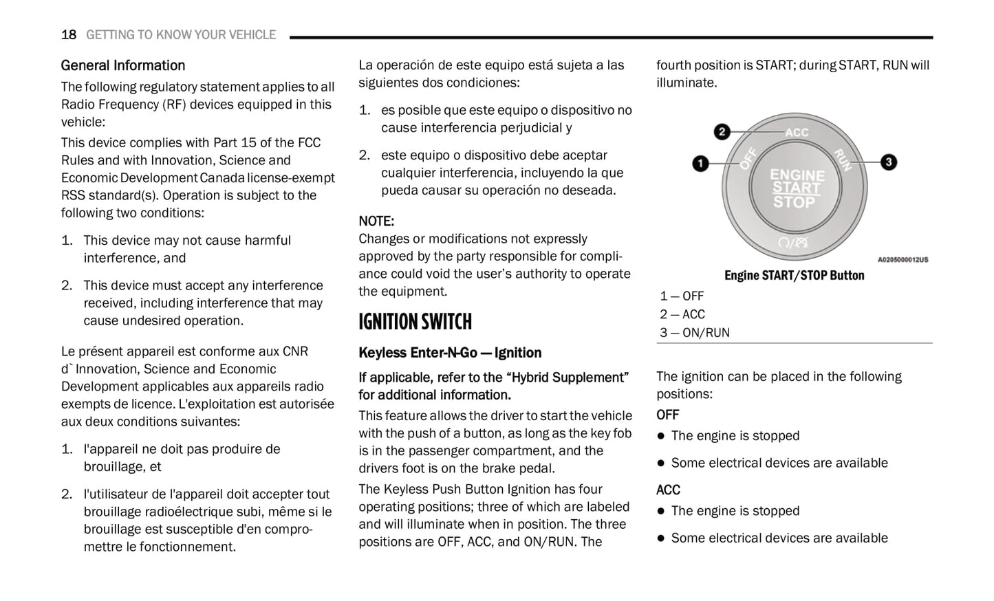 2020 Chrysler Pacifica/Voyager Owner's Manual | English