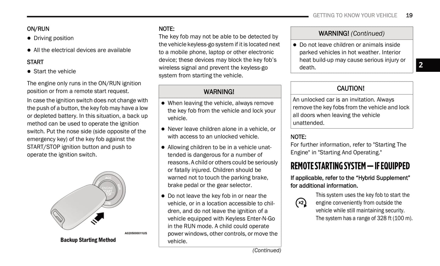 2020 Chrysler Pacifica/Voyager Owner's Manual | English