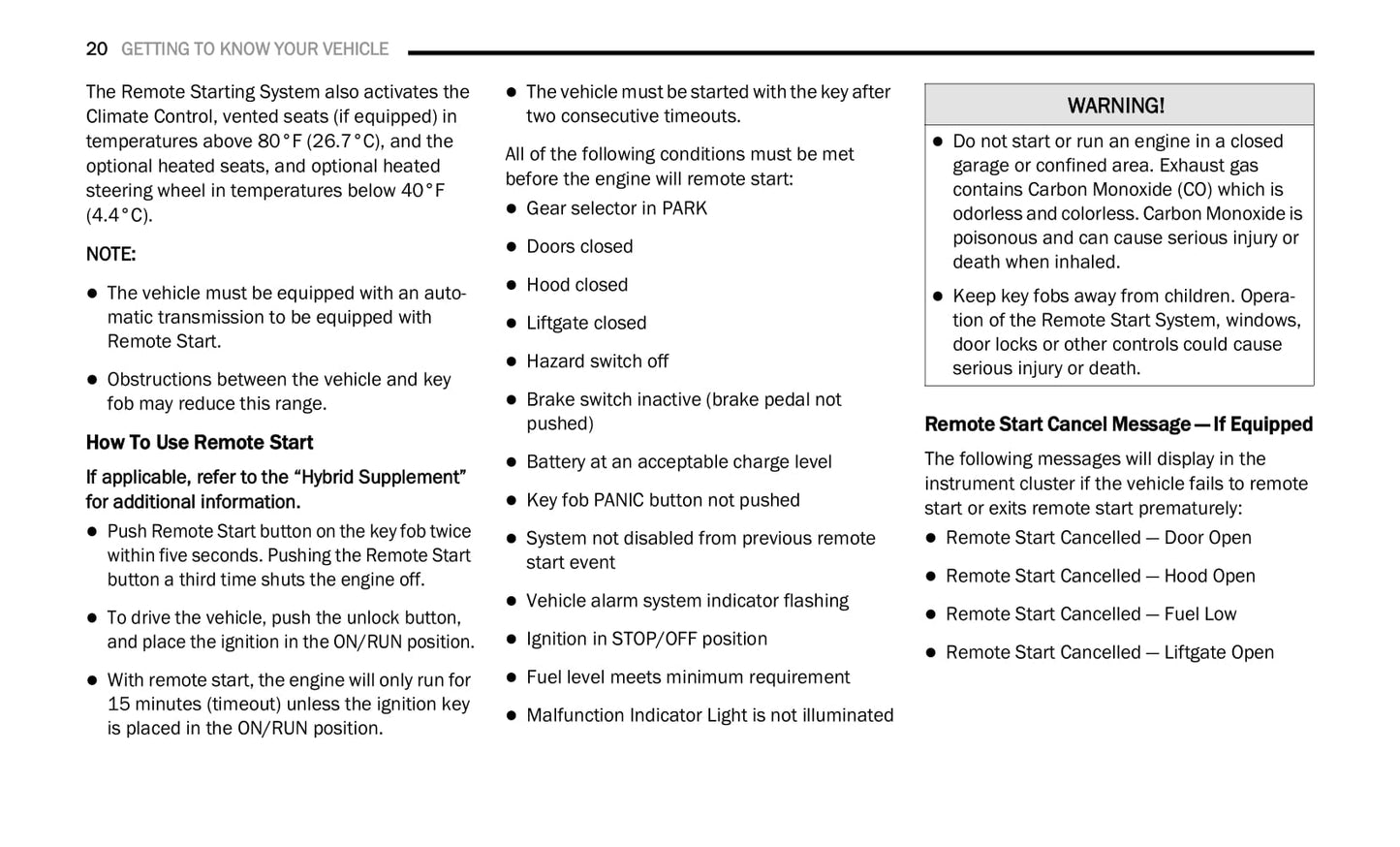 2020 Chrysler Pacifica/Voyager Owner's Manual | English