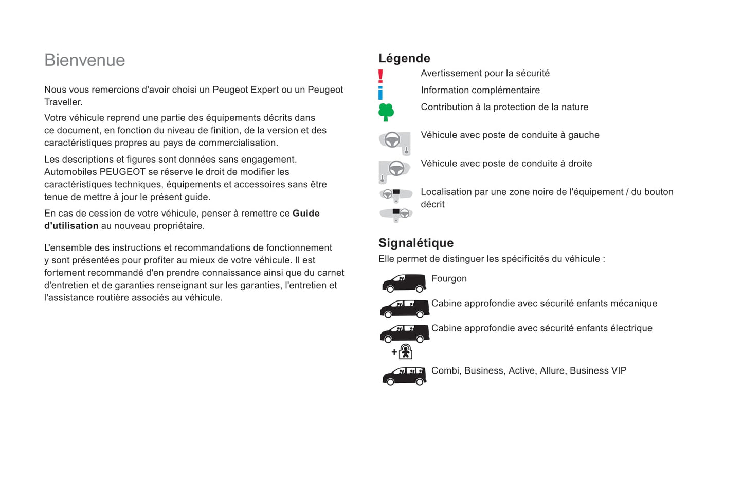 2018-2020 Peugeot Expert/Traveller Owner's Manual | French