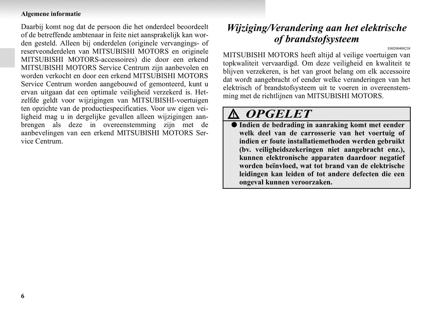 2004-2011 Mitsubishi Grandis Owner's Manual | Dutch