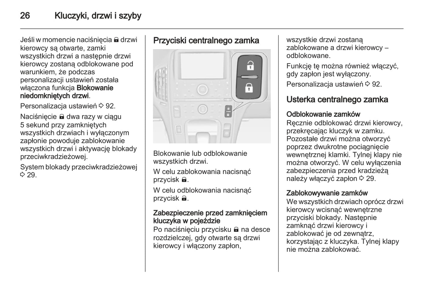 2012-2013 Opel Ampera Bedienungsanleitung | Polnisch