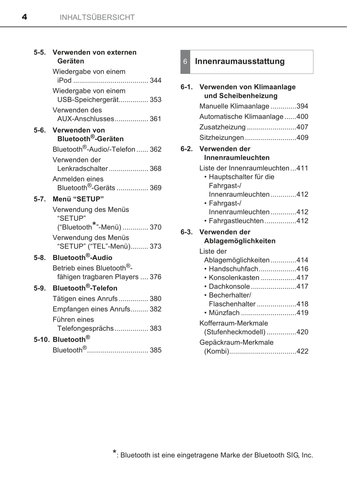 2016 Toyota Avensis Owner's Manual | German