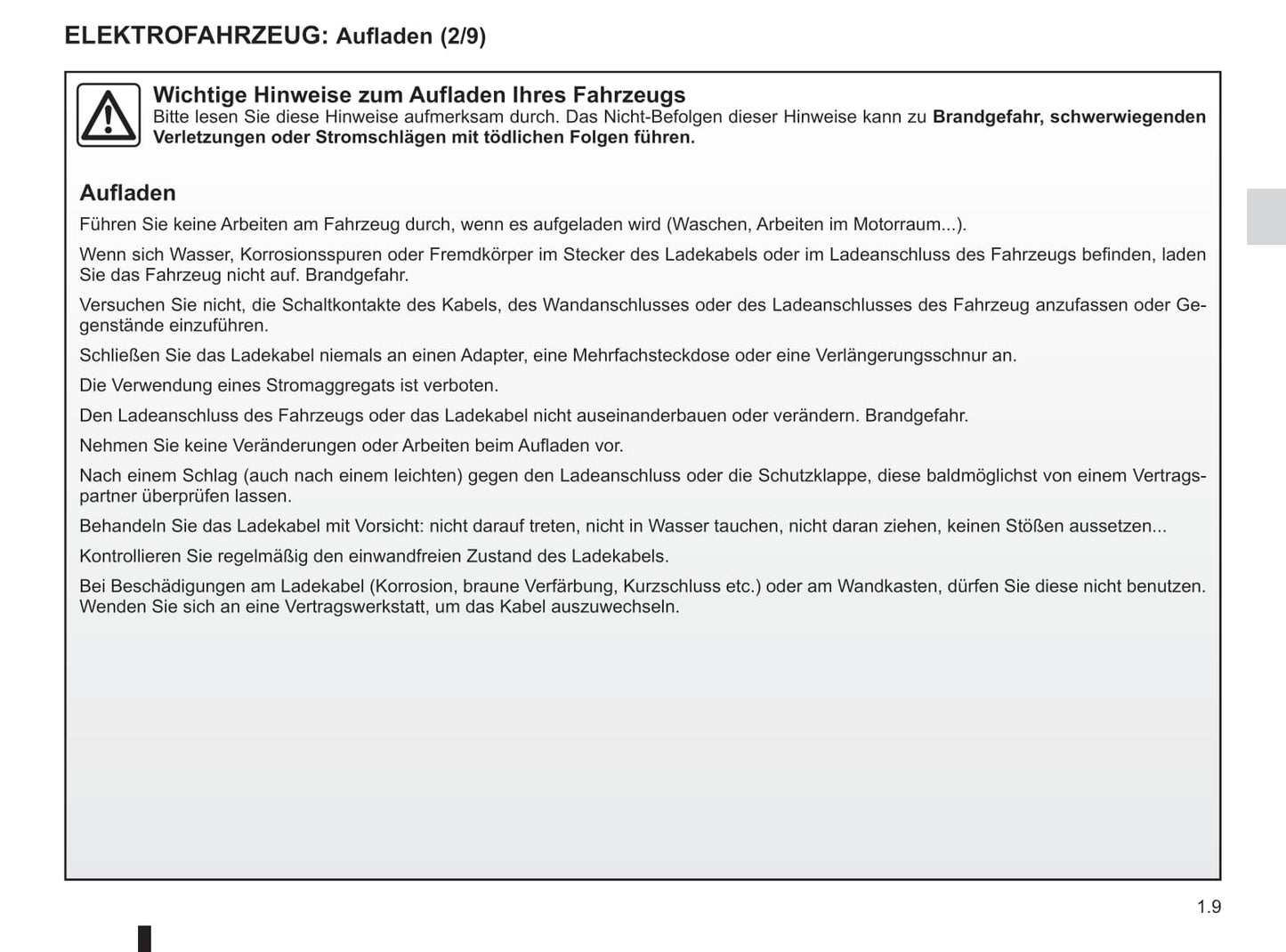 2018-2019 Renault Zoe Owner's Manual | German