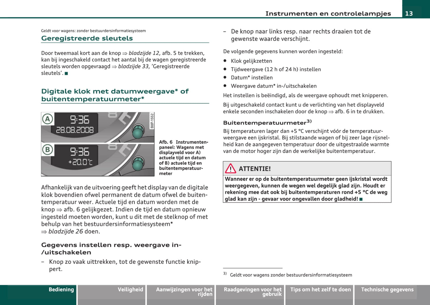 2008-2013 Audi A3 Cabriolet Owner's Manual | Dutch