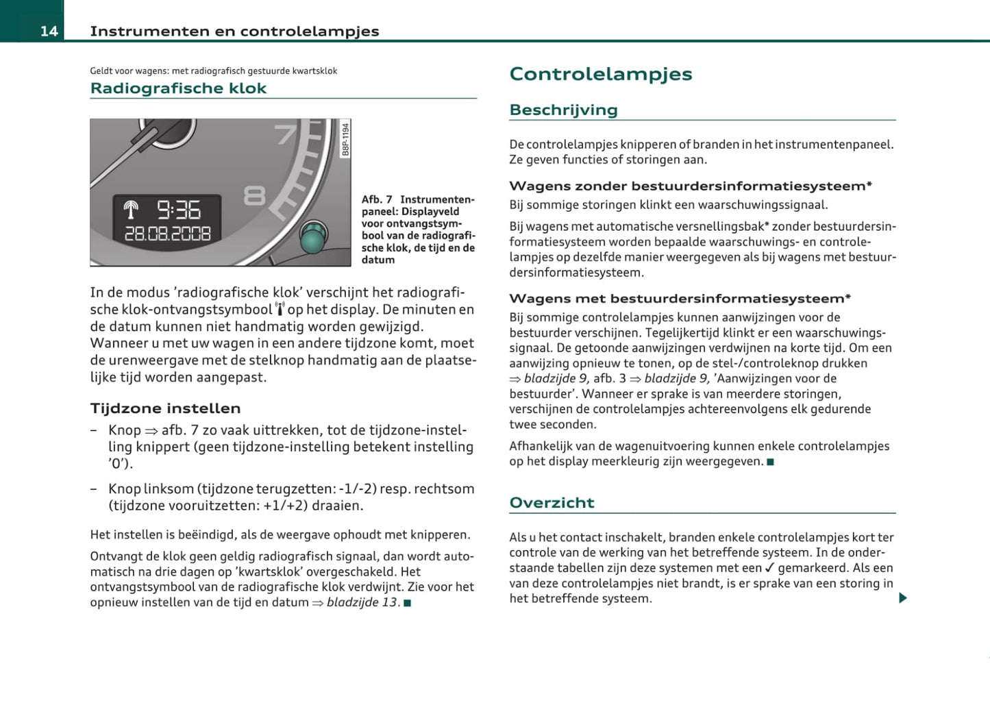 2008-2013 Audi A3 Cabriolet Owner's Manual | Dutch
