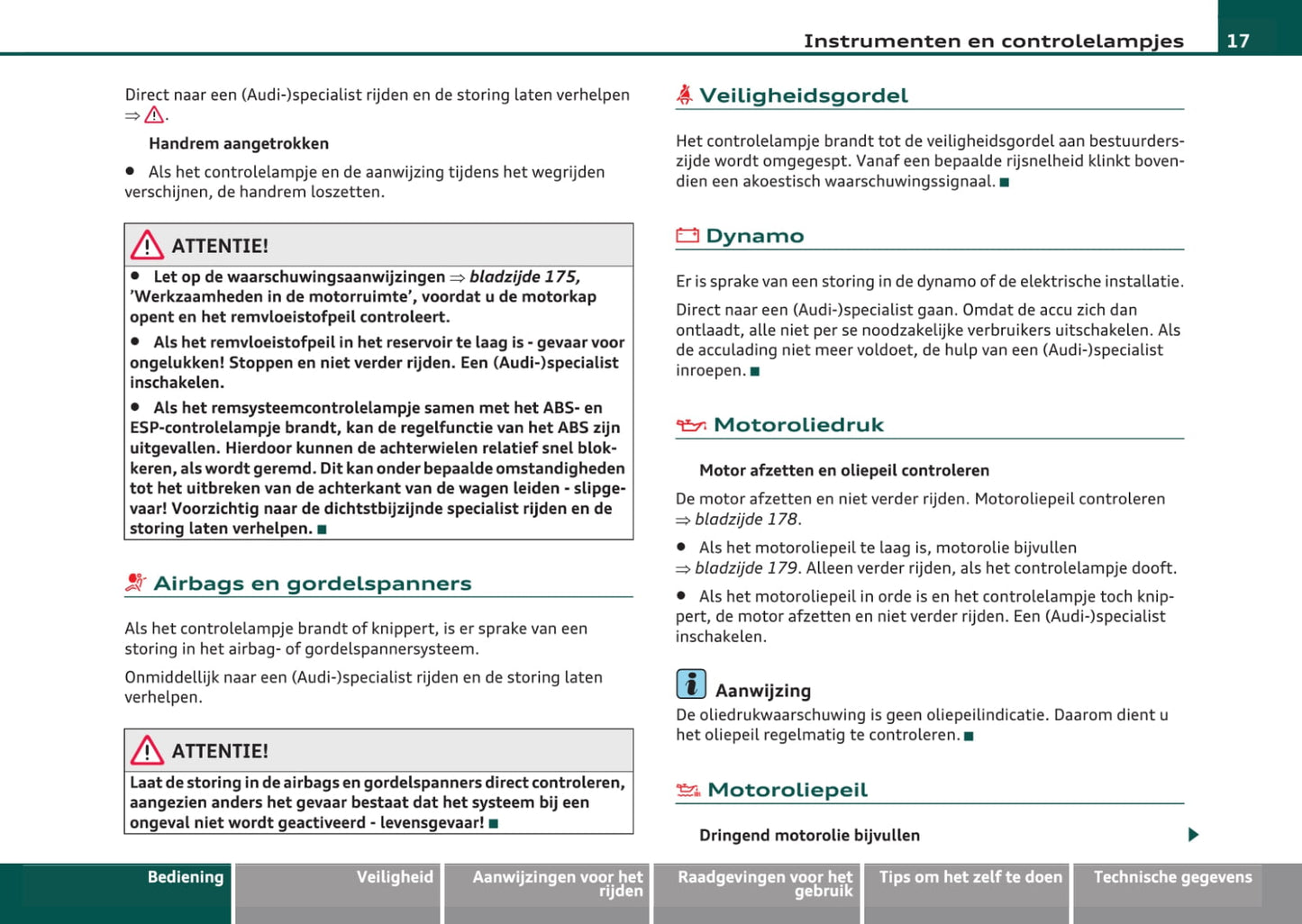 2008-2013 Audi A3 Cabriolet Owner's Manual | Dutch