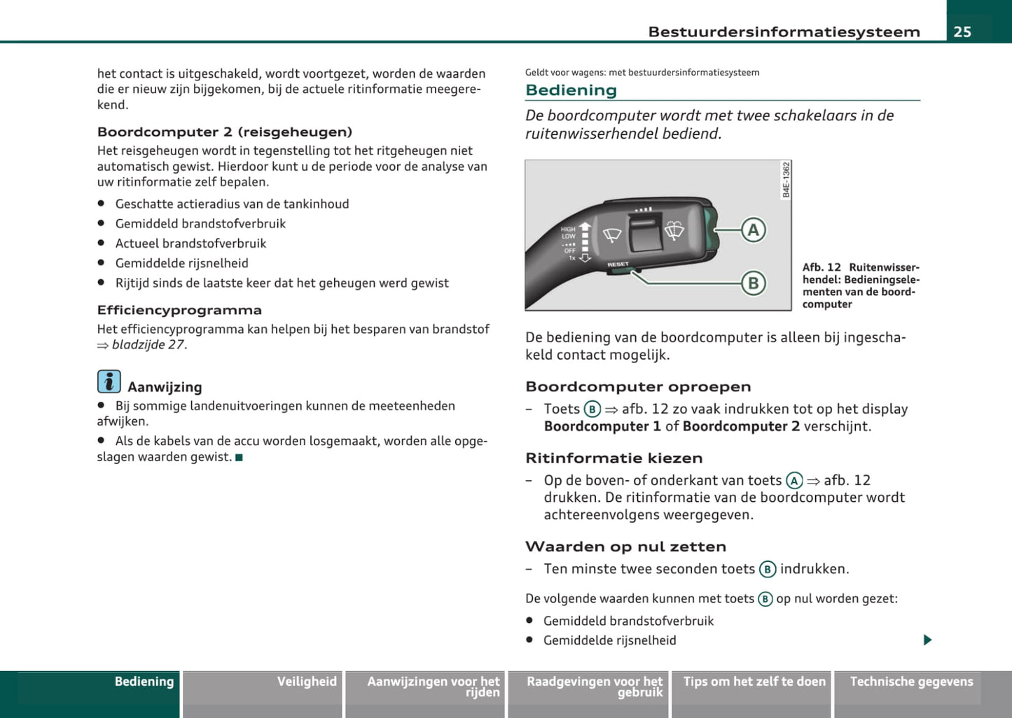 2008-2013 Audi A3 Cabriolet Owner's Manual | Dutch