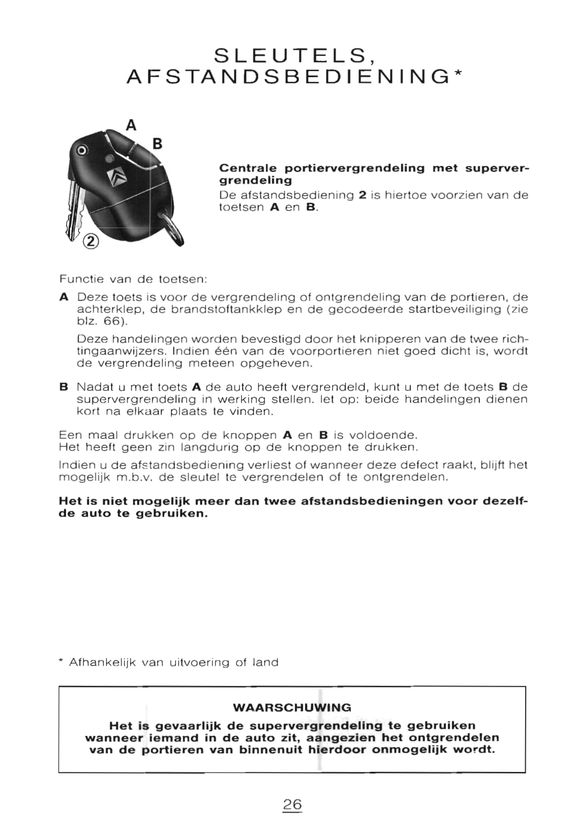 1997-1998 Citroën XM Owner's Manual | Dutch