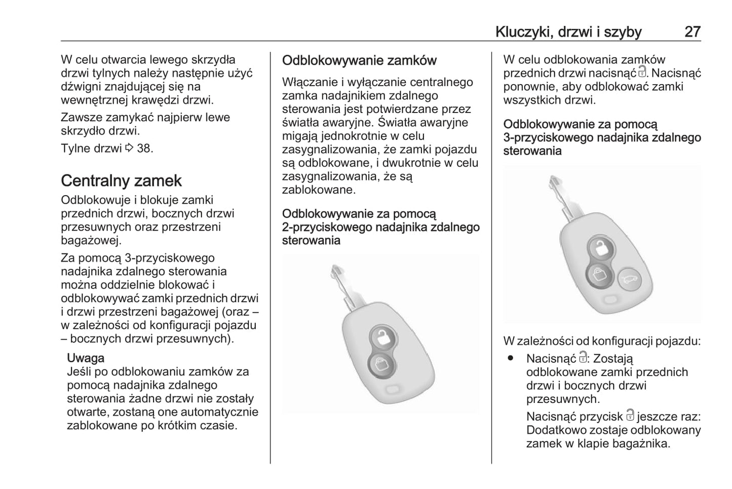 2018-2019 Opel Movano Bedienungsanleitung | Polnisch