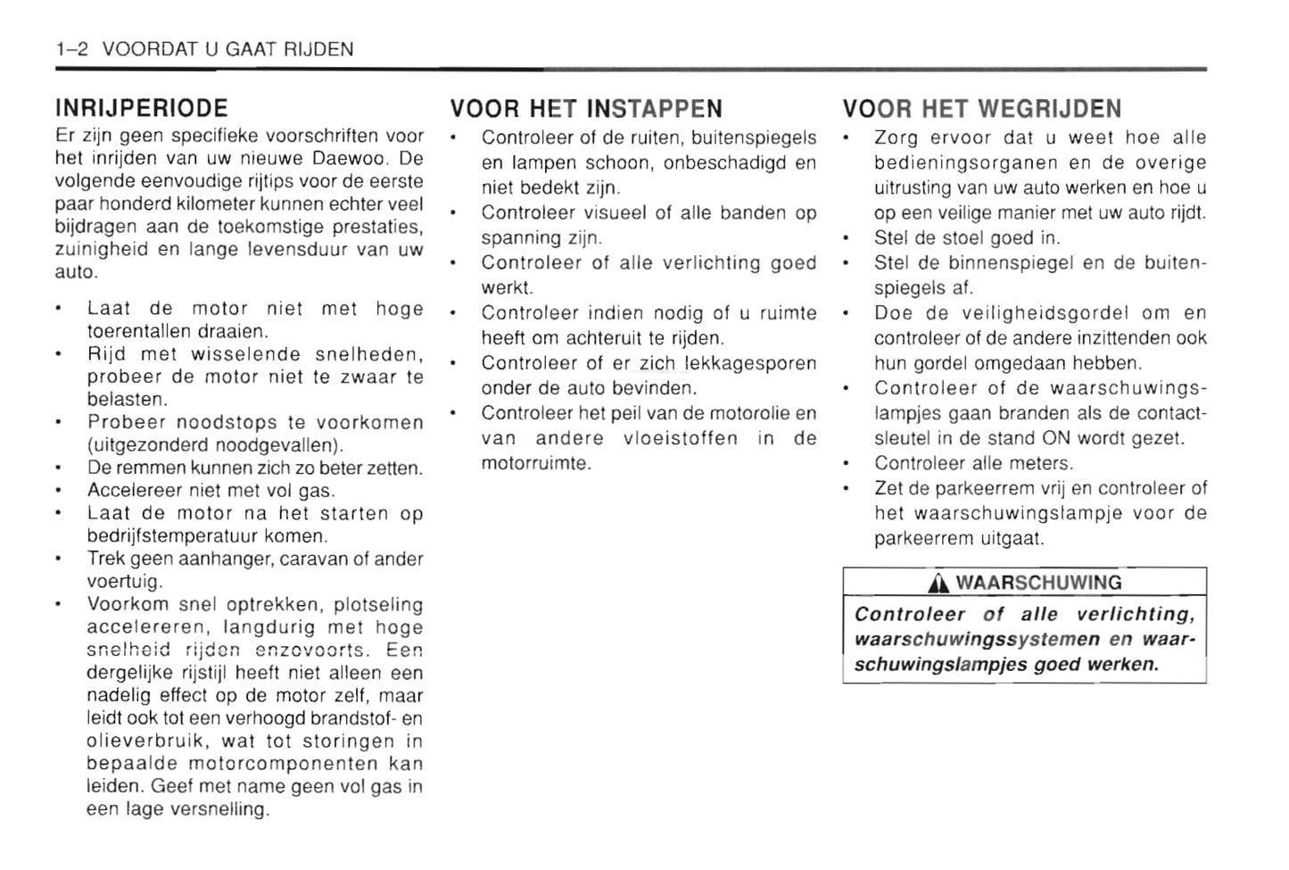 1997-2002 Daewoo Leganza Bedienungsanleitung | Niederländisch