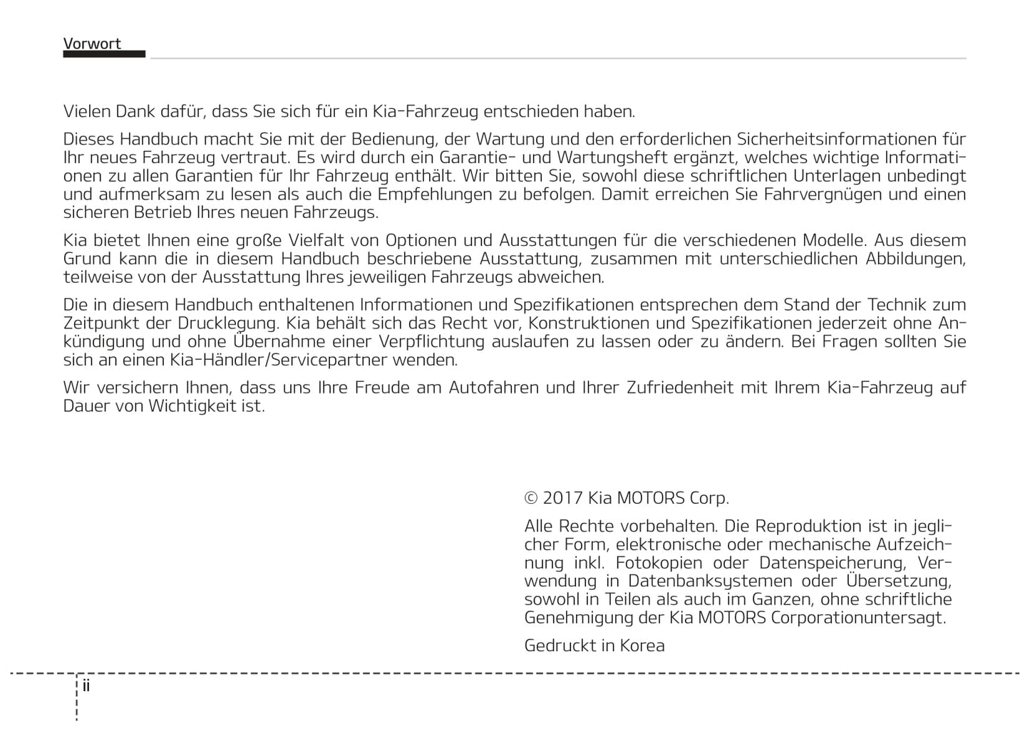 2017-2018 Kia Picanto Bedienungsanleitung | Deutsch