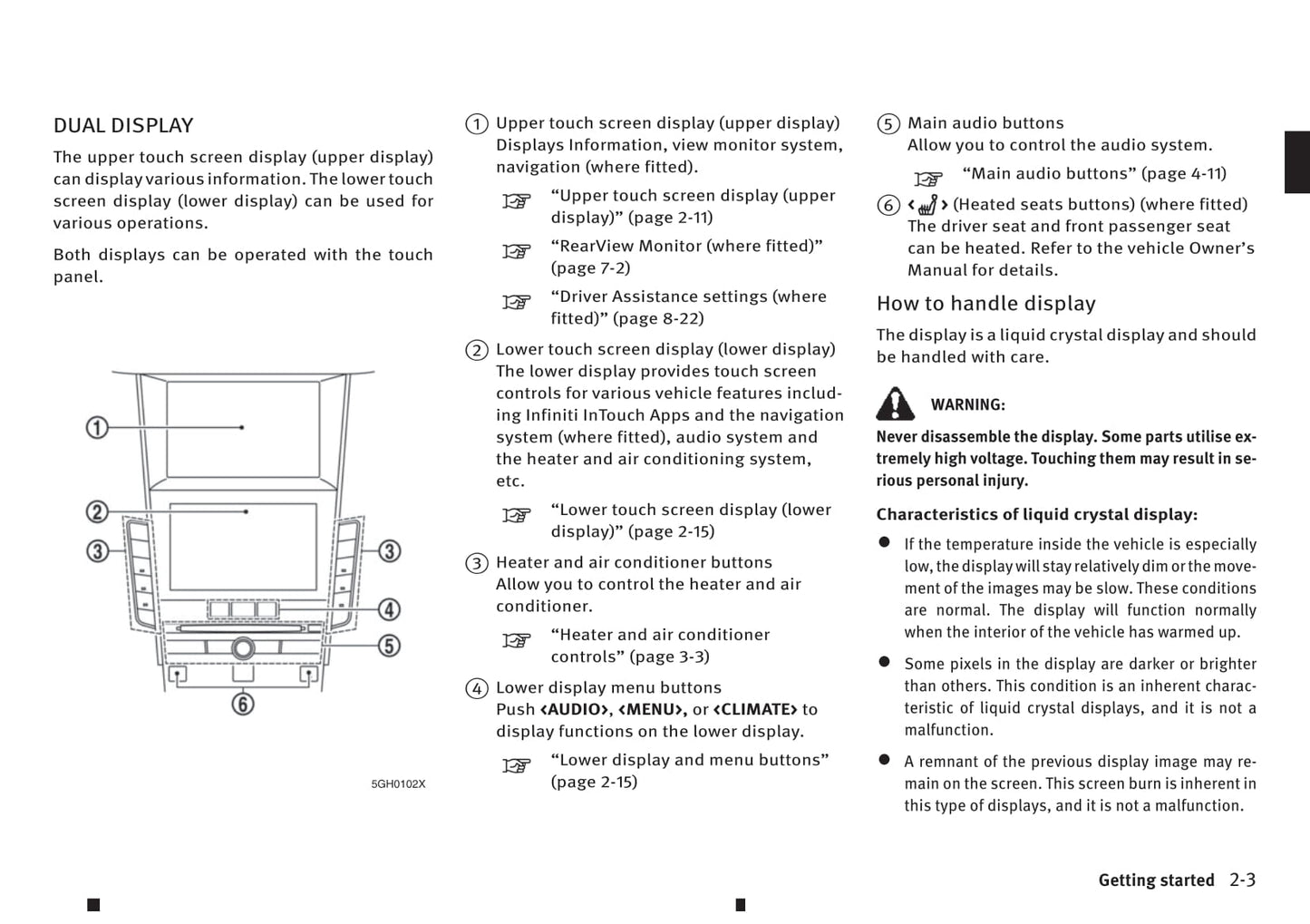 Infiniti Q50 Intouch Dual Display Owner's Manual 2013 - 2019