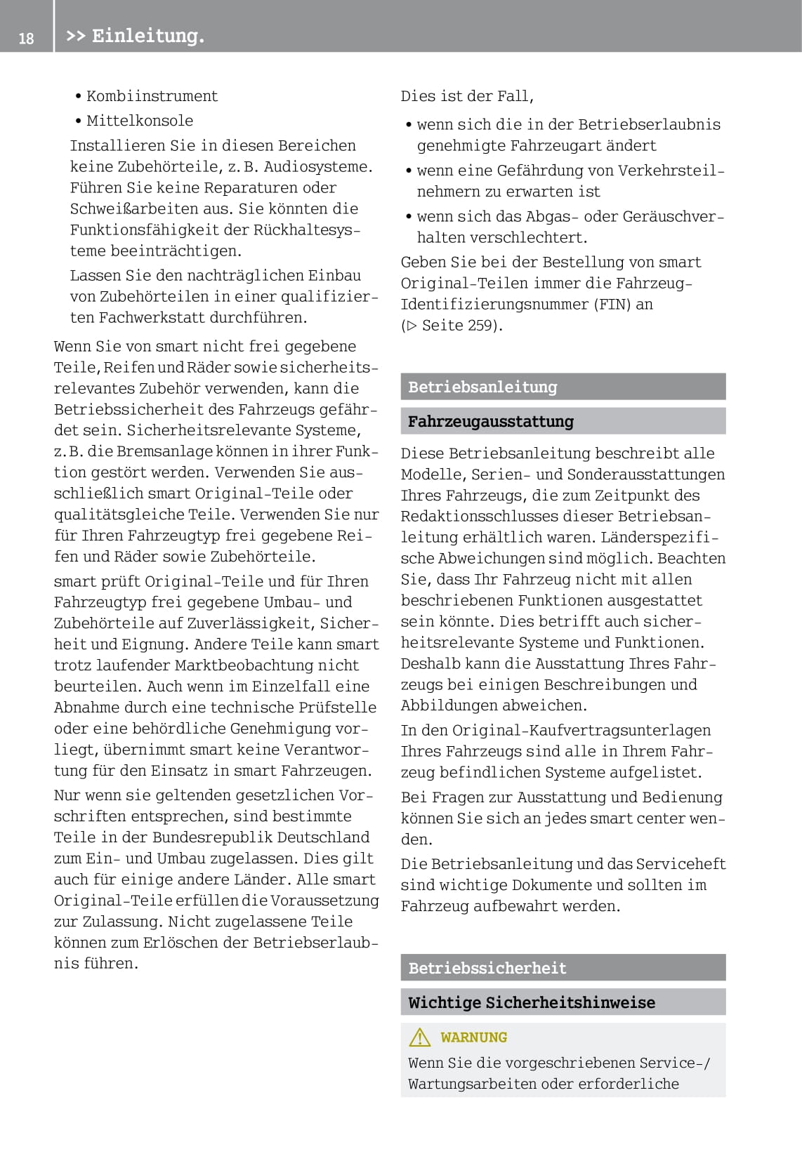 2014-2016 Smart Forfour Owner's Manual | German