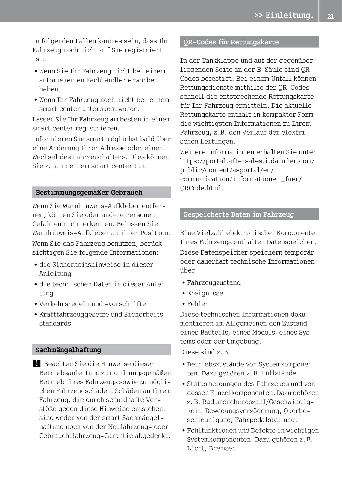 2014-2016 Smart Forfour Owner's Manual | German