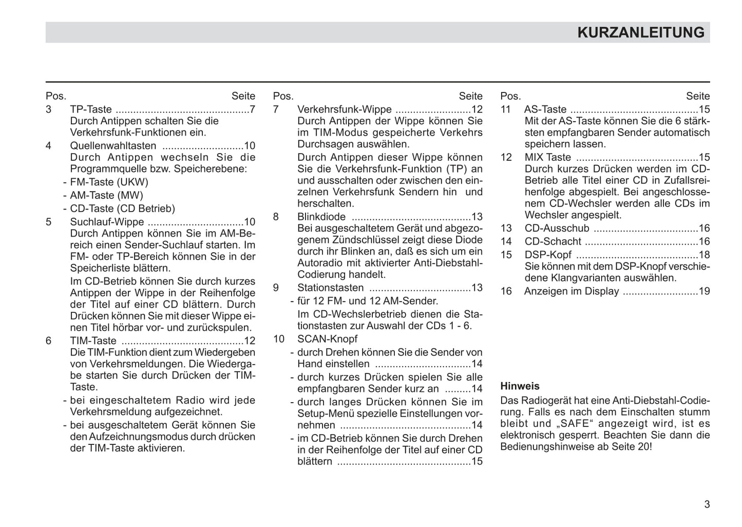 2004 Skoda Rhapsody Owner's Manual | German