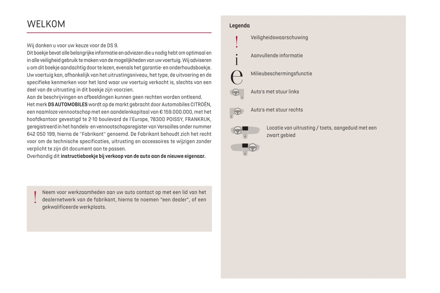 2021-2023 DS Automobiles DS 9/DS 9 E-Tense Owner's Manual | Dutch