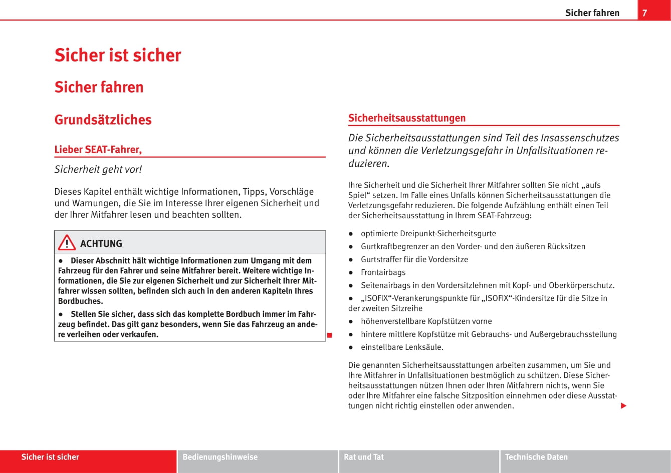 2012-2015 Seat Ibiza Bedienungsanleitung | Deutsch