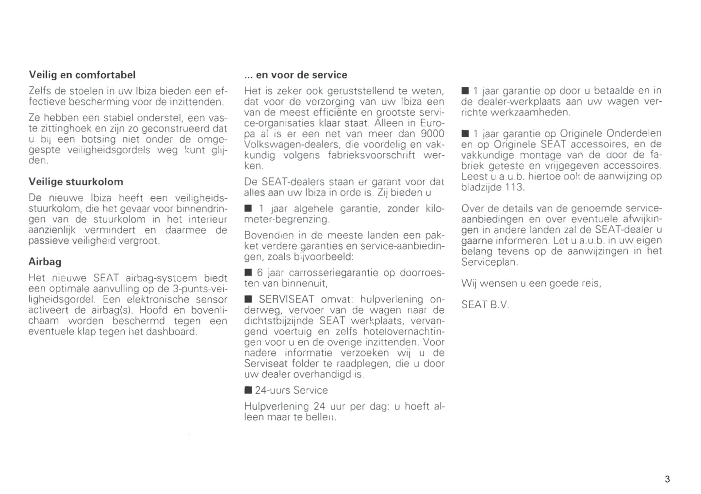 1996-1999 Seat Ibiza Bedienungsanleitung | Niederländisch