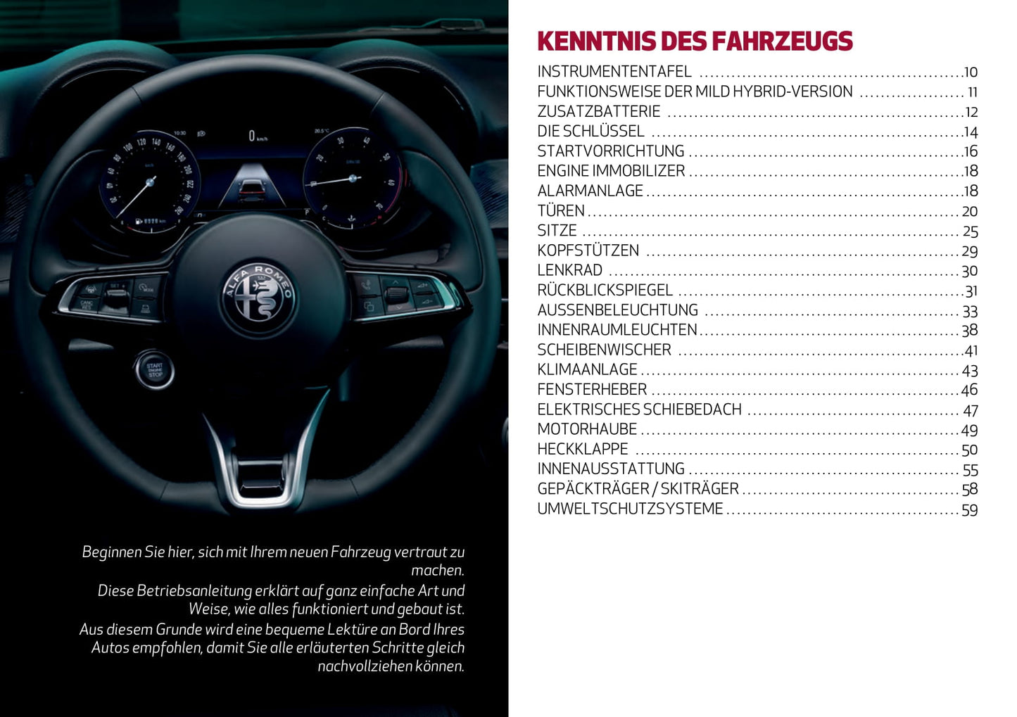 2022-2023 Alfa Romeo Tonale Owner's Manual | German