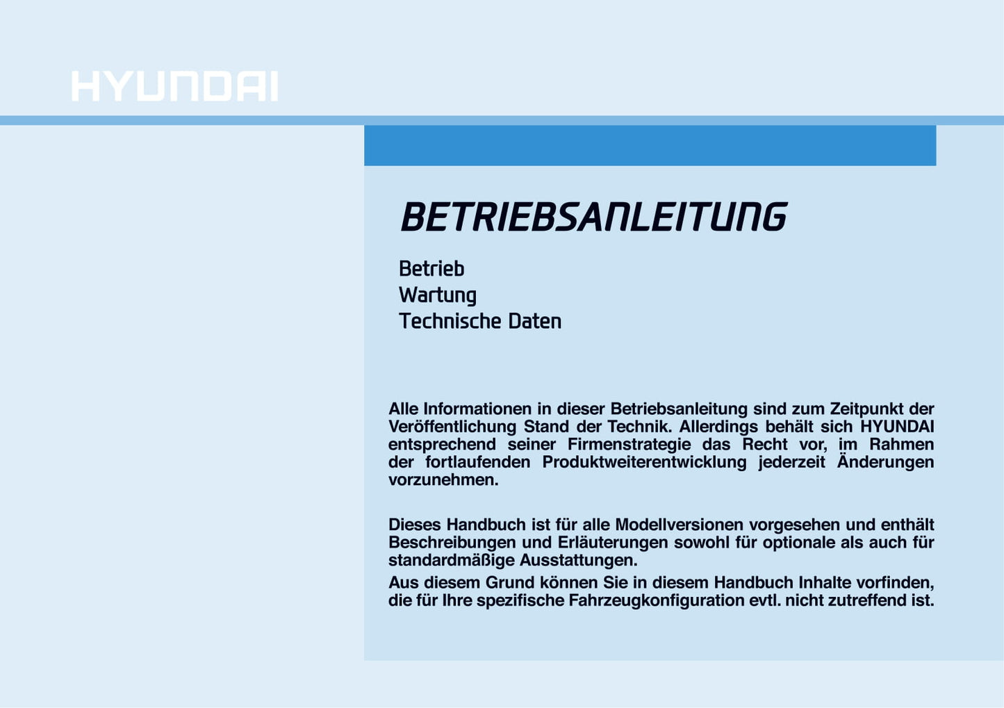 2021-2022 Hyundai i30 Bedienungsanleitung | Deutsch