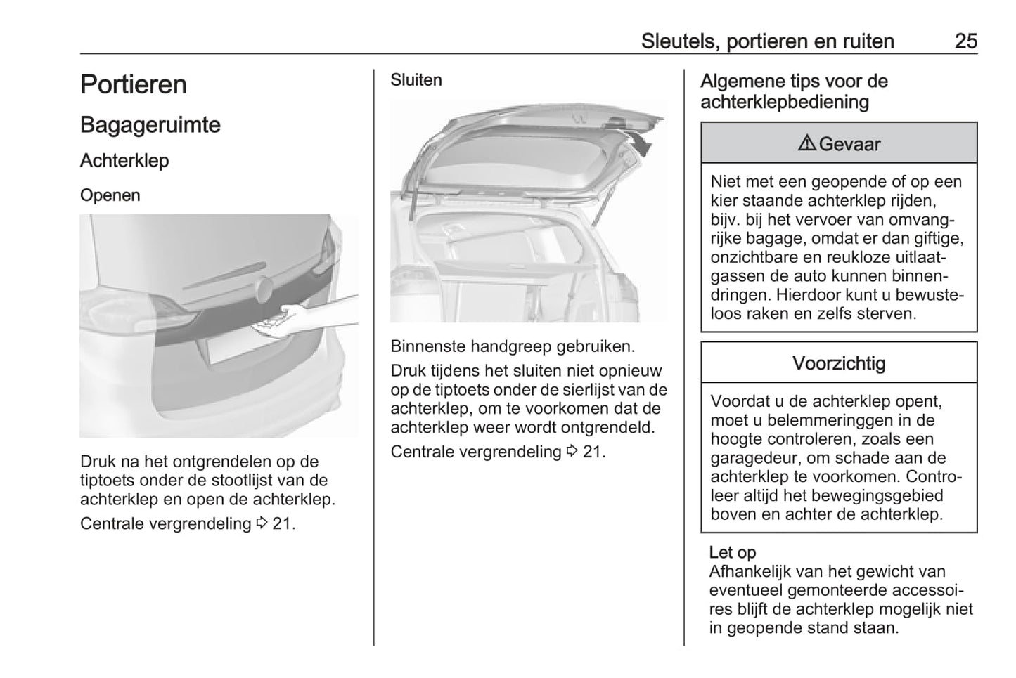 2016-2017 Opel Zafira/Zafira Tourer Bedienungsanleitung | Niederländisch