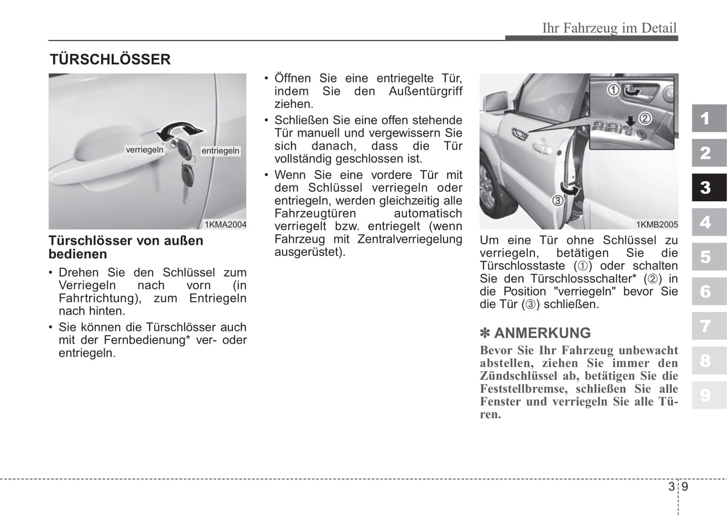 2006-2007 Kia Sportage Bedienungsanleitung | Deutsch