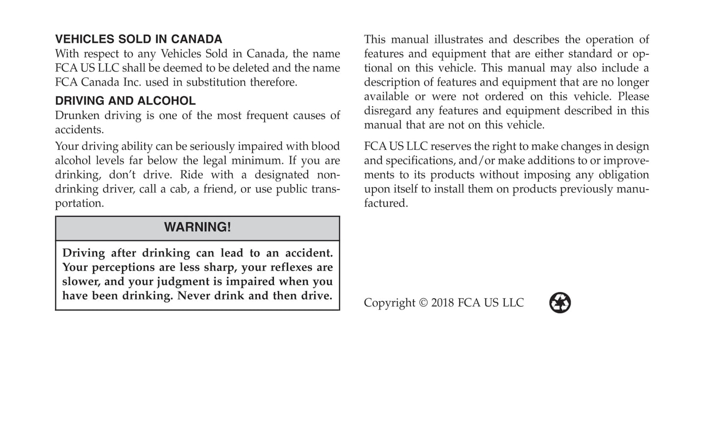 2018 Chrysler 300 Owner's Manual | English