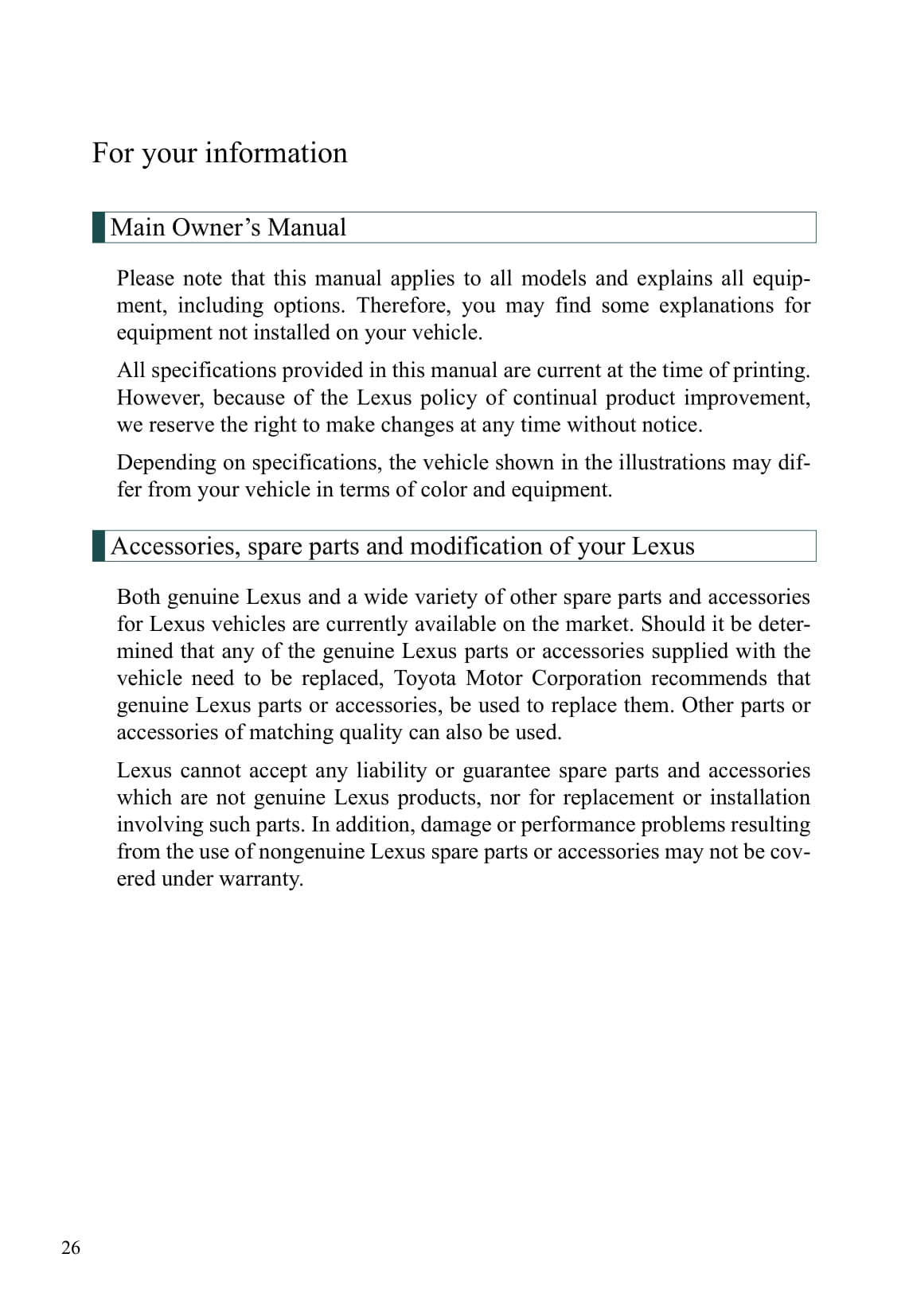 2011-2012 Lexus CT 200h Owner's Manual | English