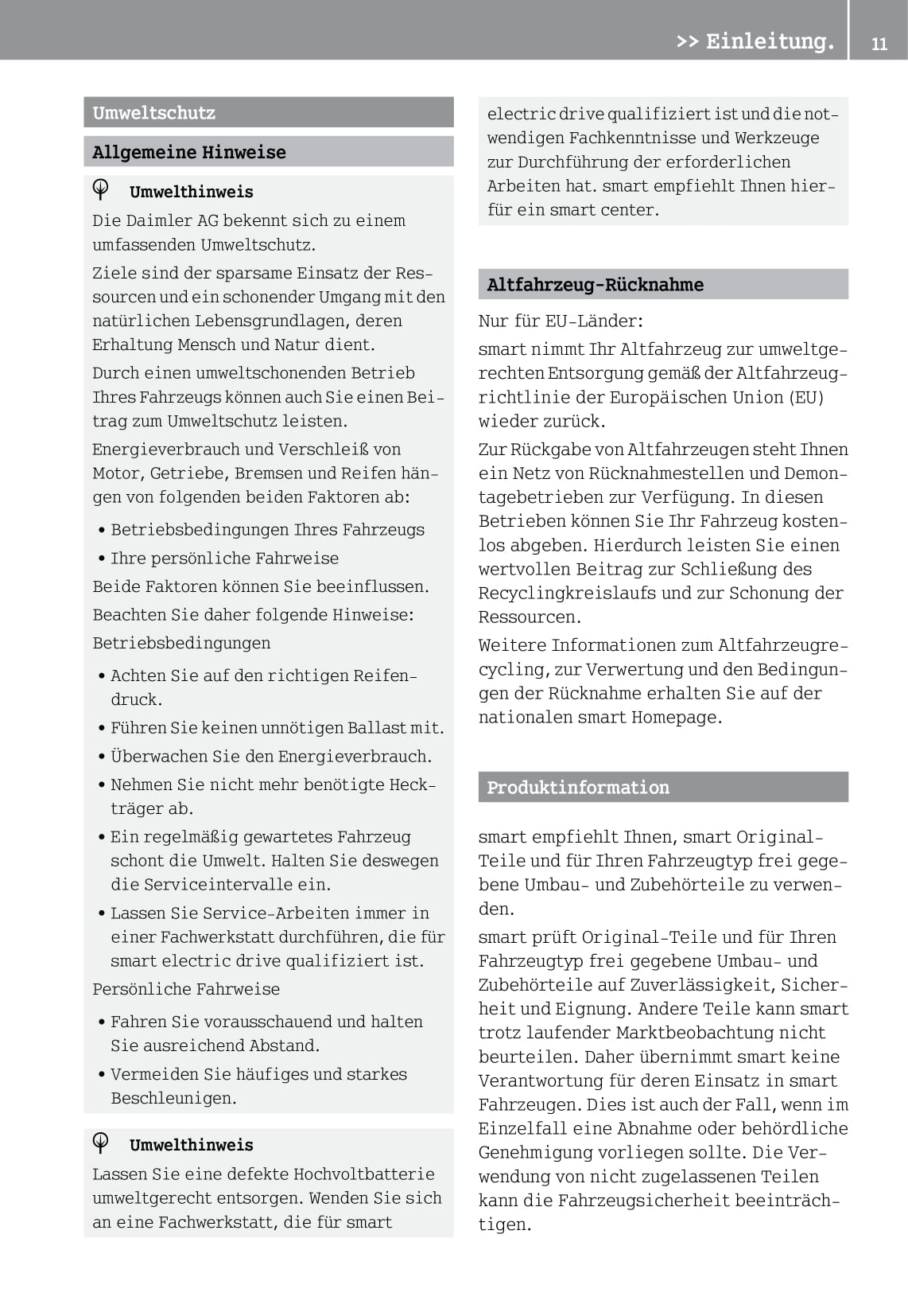 2012-2016 Smart Fortwo Owner's Manual | German