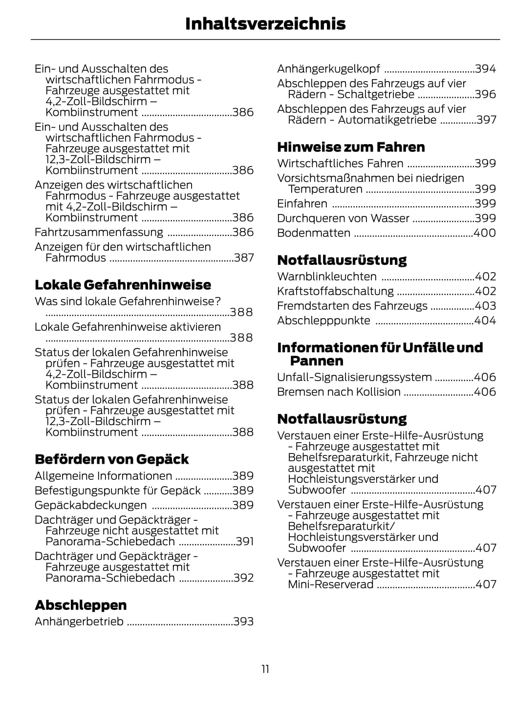 2020-2021 Ford Puma Owner's Manual | German