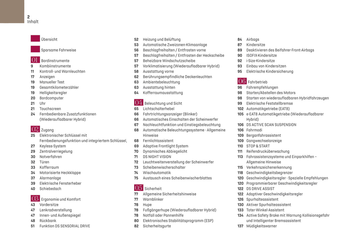 2021-2023 DS Automobiles DS 9 Bedienungsanleitung | Deutsch
