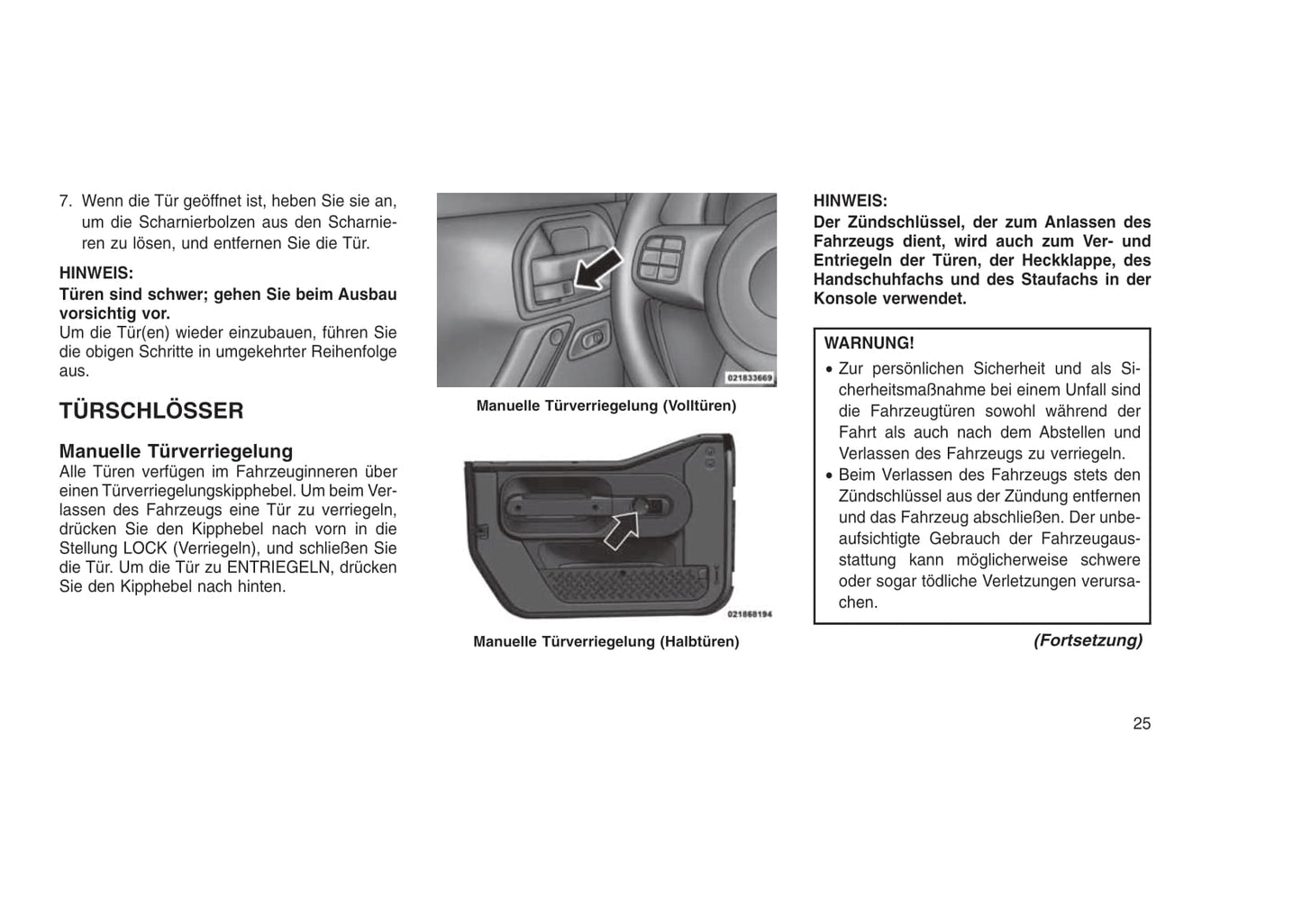 2015-2016 Jeep Wrangler Owner's Manual | German