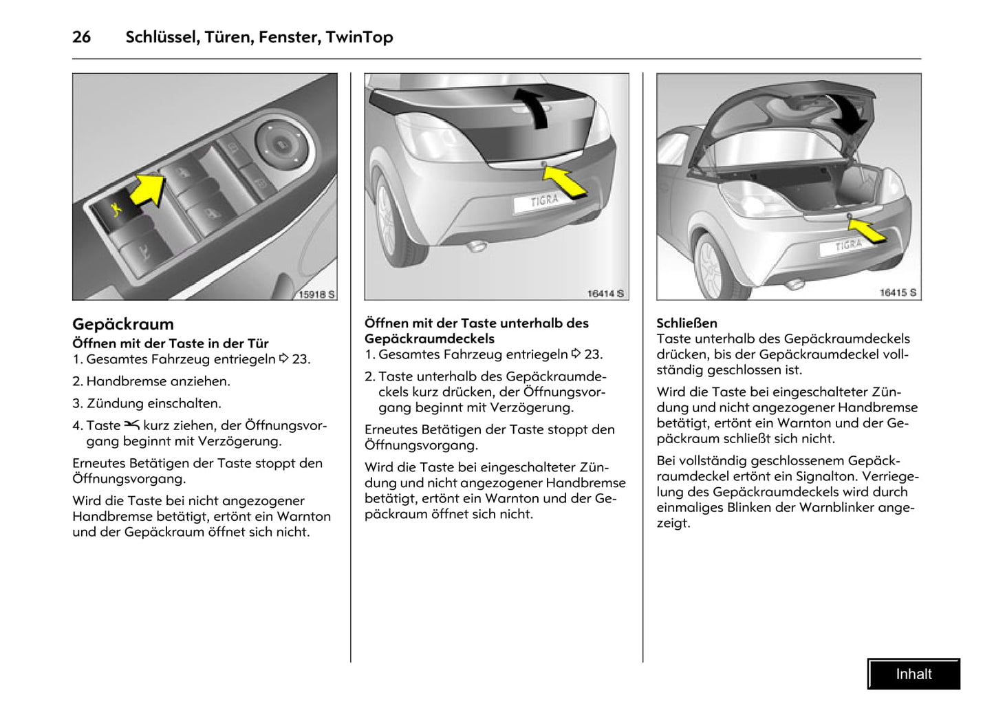 2008-2010 Opel Tigra Twin Top Bedienungsanleitung | Deutsch