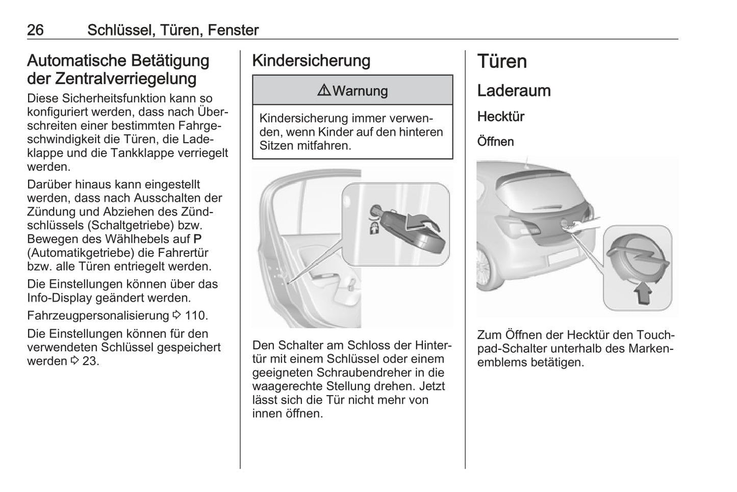 2016-2017 Opel Corsa Owner's Manual | German