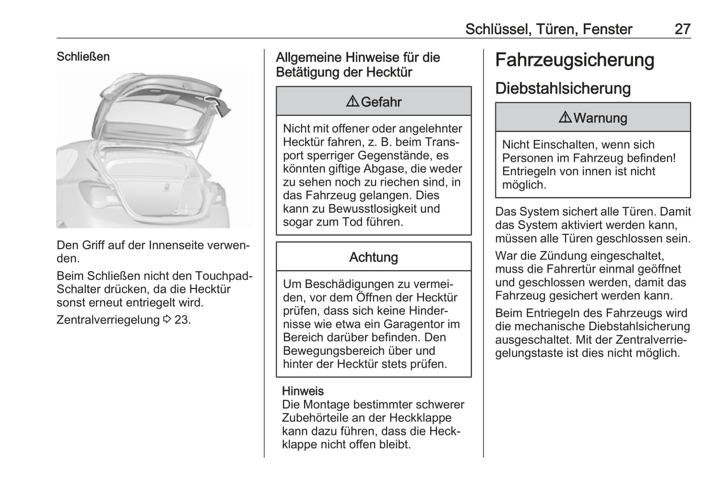 2016-2017 Opel Corsa Owner's Manual | German
